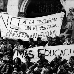 Estudiantes en Huelga en el Paraninfo 1987